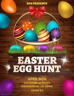 Easter Egg Hunt on Thursday, April 14th  